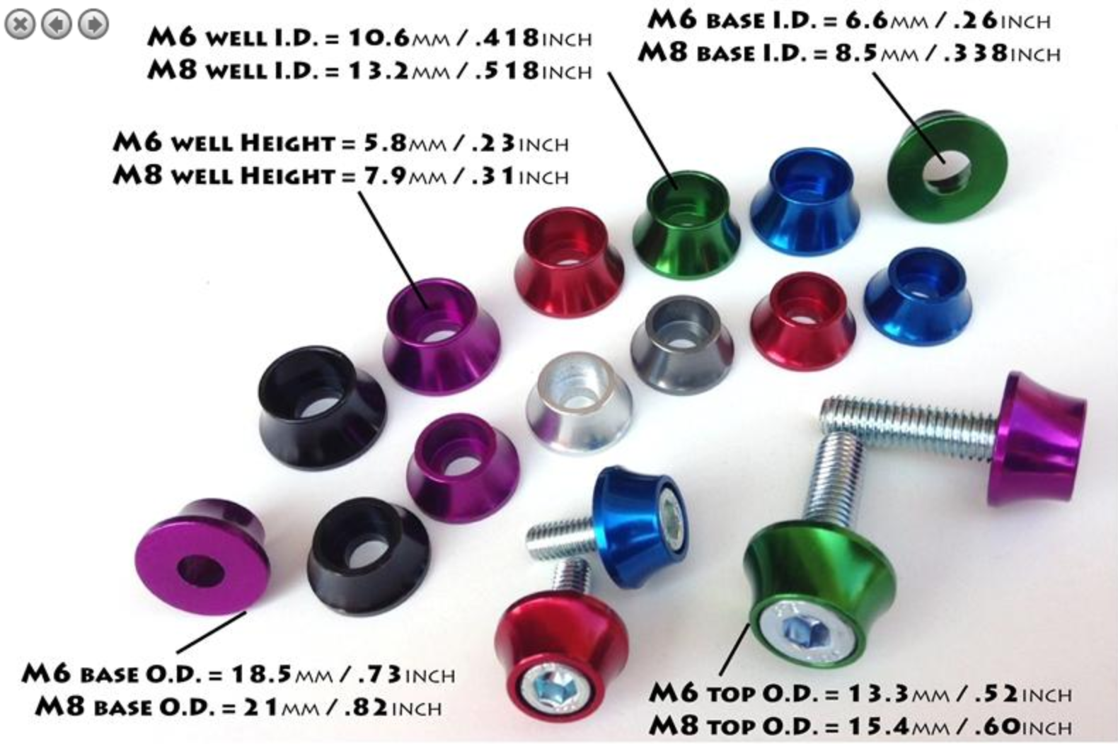 Anodized Aluminum Cap Screw Washer (Blue,Red & Green)